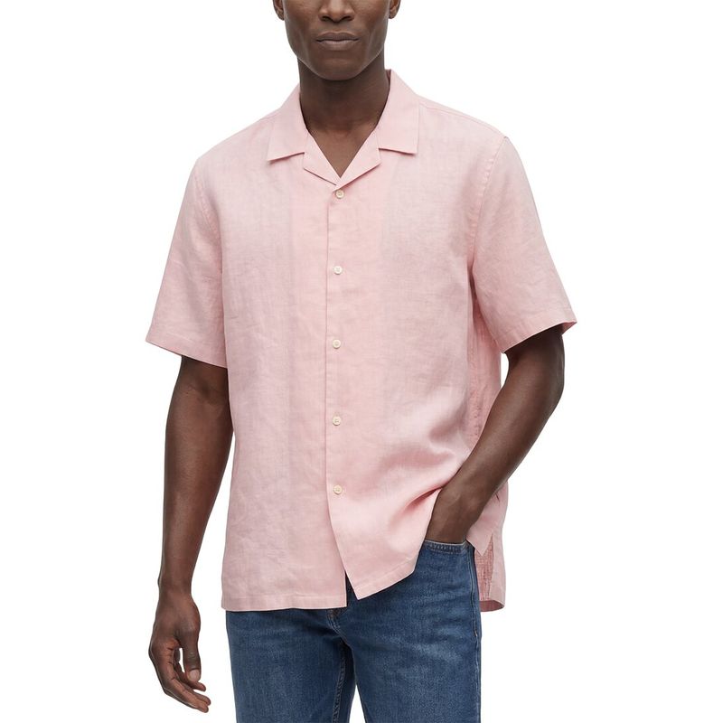 Theory Mens Daze Precise Linen Shirt, Pink